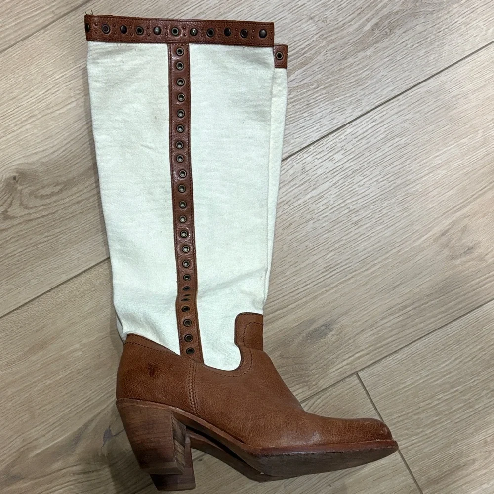 FRYE canvas and leather boots - Picture 3 of 16